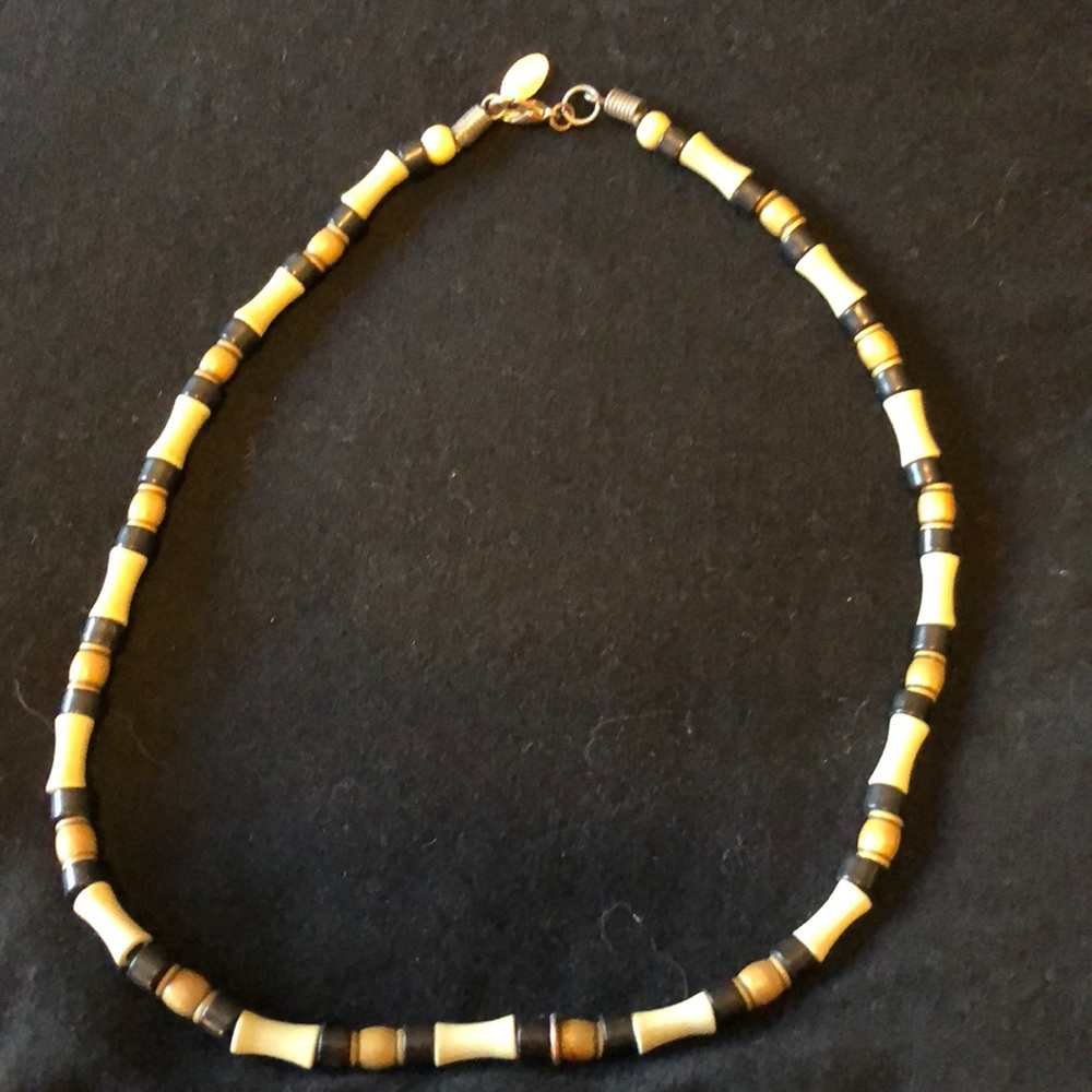 Gold Black & Taupe 18 inch necklace